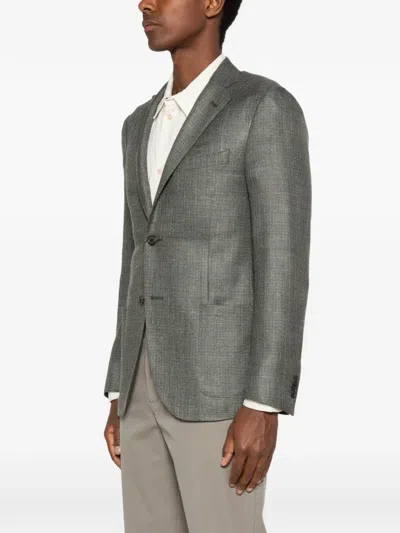 Corneliani Single-breasted Blazer In Gray