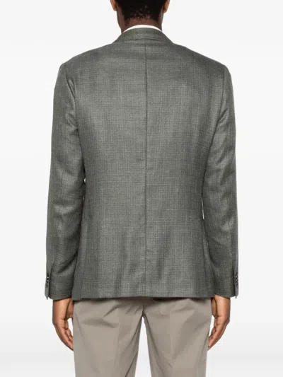 Corneliani Single-breasted Blazer In Gray
