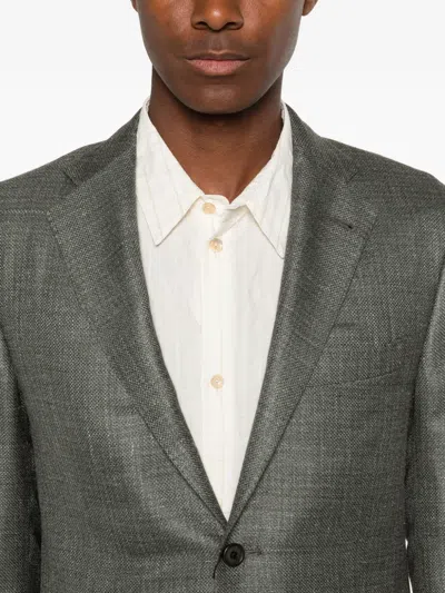 Corneliani Single-breasted Blazer In Gray