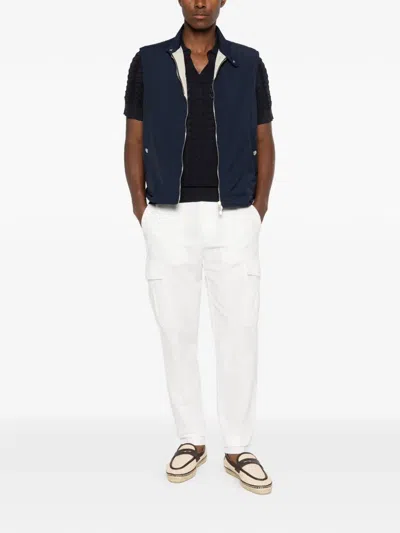 Eleventy Belt-loop Cargo Pants In White