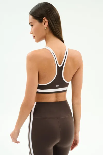 Splits59 Bianca Rigor Racerback Sports Bra In Brown