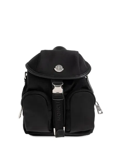 Moncler Functional Polyester Backpack With Multiple Pockets In Black