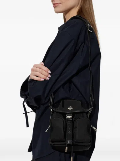 Moncler Functional Polyester Backpack With Multiple Pockets In Black