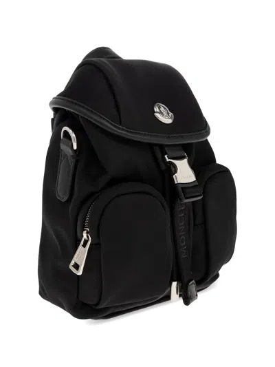 Moncler Functional Polyester Backpack With Multiple Pockets In Black