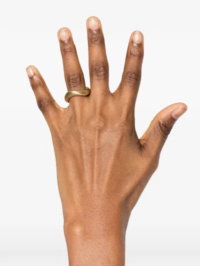 Rainbow K Textured Ring In Gold