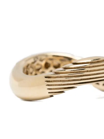Rainbow K Textured Ring In Gold