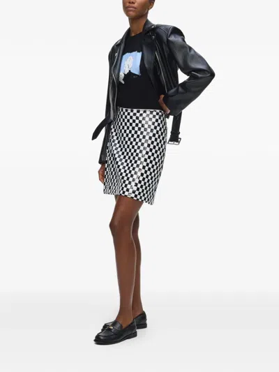 Karl Lagerfeld Illustrated Portrait T-shirt In Black
