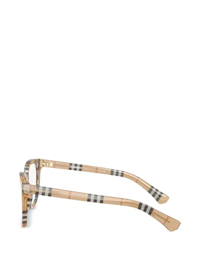 Burberry Eyewear Check-pattern Square-frame Glasses In Brown
