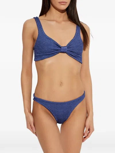 Paramidonna Textured-finish Bikini In Blue