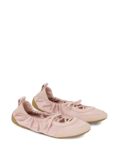 Chloé Kick Leather Ballet Flats Round Toe In Pink