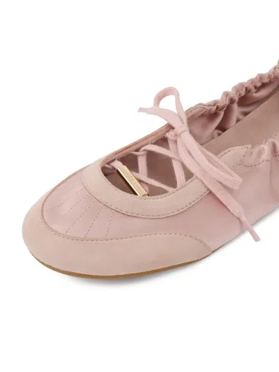 Chloé Kick Leather Ballet Flats Round Toe In Pink