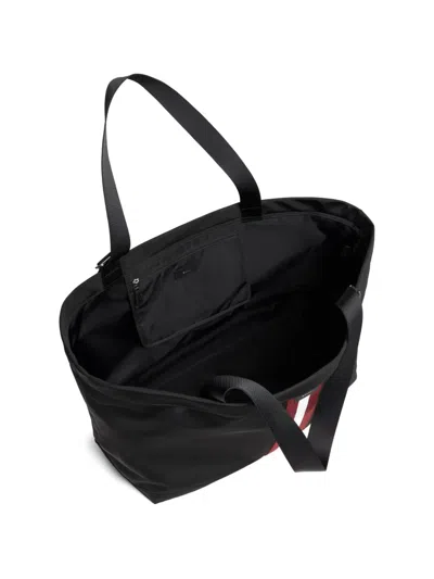 Bally Code Striped Tote Bag In Black