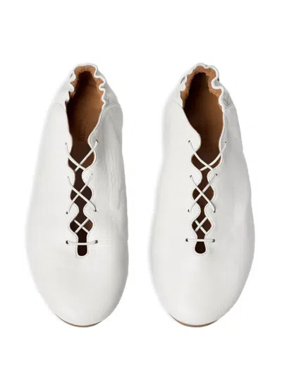 Odissi Milly Scallop Flat In White