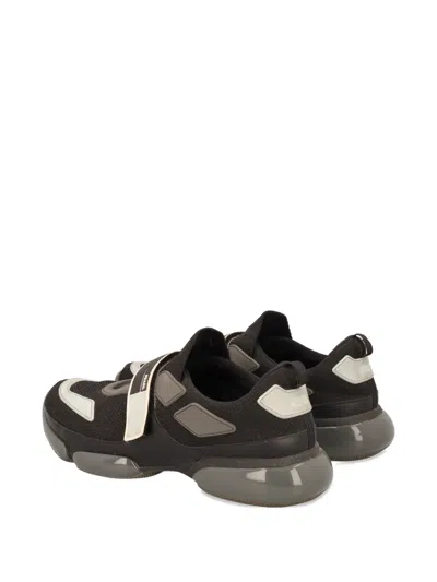 Pre-owned Prada Touch-strap Sneakers In Black