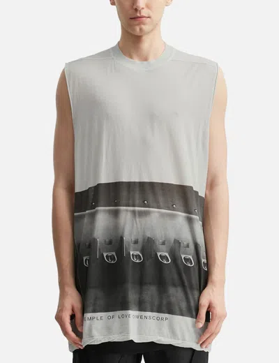 Rick Owens Jumbo Printed Cotton Jersey Tank Top In Neutral