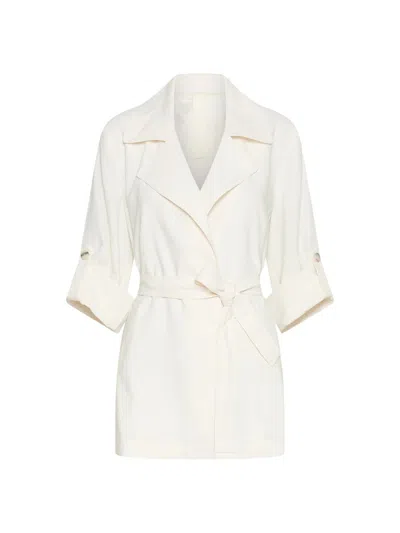 Marella Drawstring Duster Coat In White