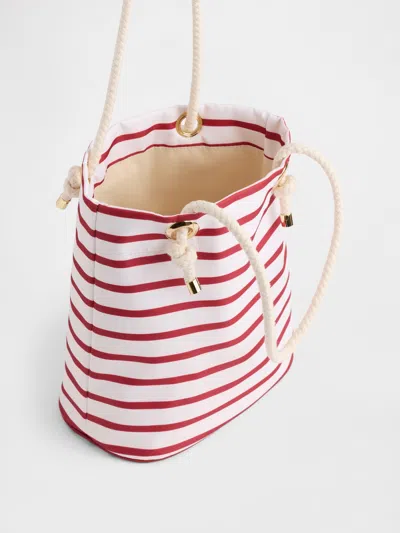 Gap Factory Stripe Nylon Bucket Bag In Red