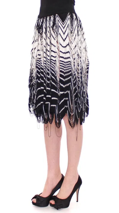 Alice Palmer Knitted Assymetrical Skirt In Black