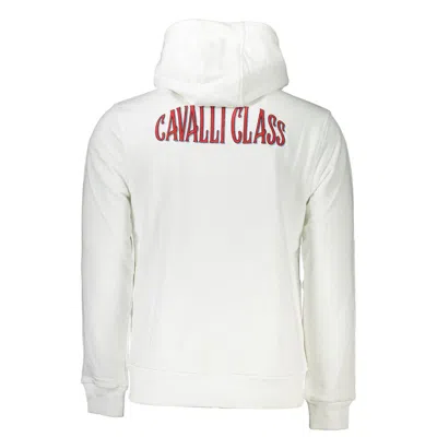 Cavalli Class Logo-patch Zip-up Hoodie In White