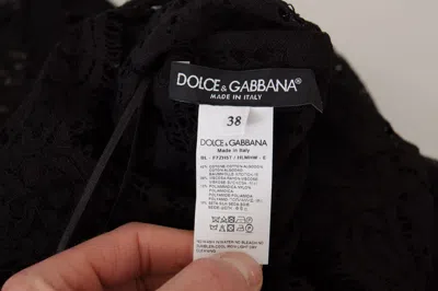 Dolce & Gabbana Black Floral Lace Pullover Sicily Blouse In Black