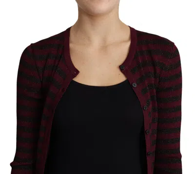 Dolce & Gabbana Black Red Striped Wool Pullover Sweater In Brown