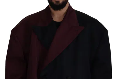 Dolce & Gabbana Bordeaux Polyester Double Breasted Jacket In Brown