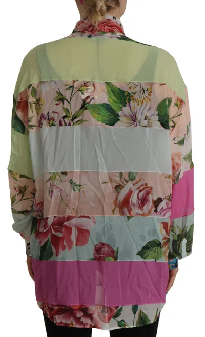 Dolce & Gabbana Floral Patchwork Ascot Collar Blouse In Multi