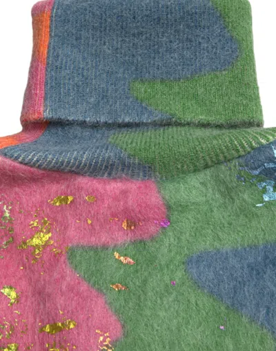 Dolce & Gabbana Multicolor Mohair Turtleneck Pullover Sweater In Multi