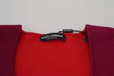 Dolce & Gabbana Multicolor Viscose Square Neck Pullover Sweater In Pink