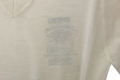 Ermanno Scervino V Neck Wool Blend Mens Pullover In White