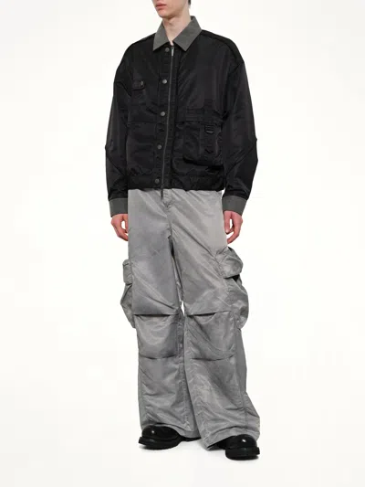 Feng Chen Wang Deconstructed Nylon Jacket In Black