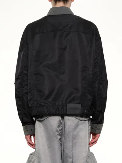Feng Chen Wang Deconstructed Nylon Jacket In Black
