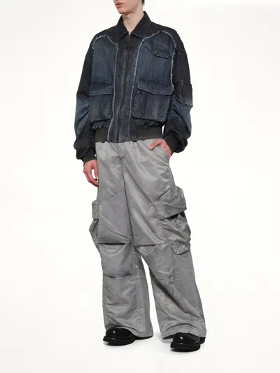 Feng Chen Wang Indigo Gradient Denim Jacket In Blue