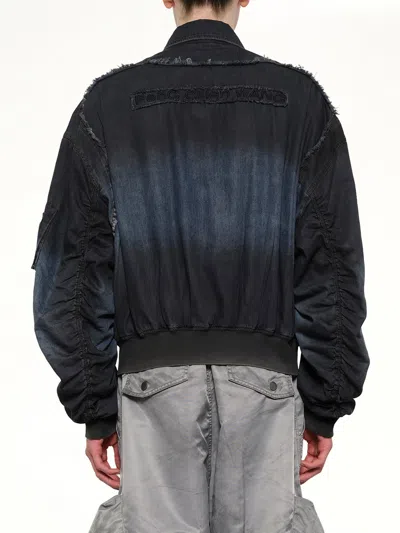 Feng Chen Wang Indigo Gradient Denim Jacket In Blue