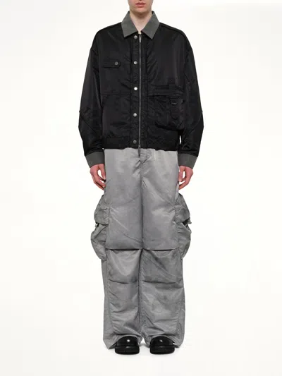 Feng Chen Wang Deconstructed Nylon Jacket In Black