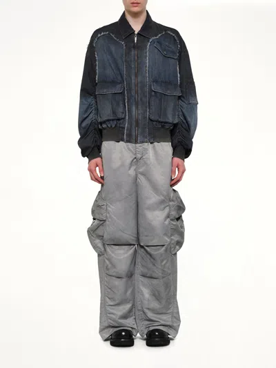 Feng Chen Wang Indigo Gradient Denim Jacket In Blue