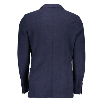 Gant Single-breasted Wool Blazer In Blue