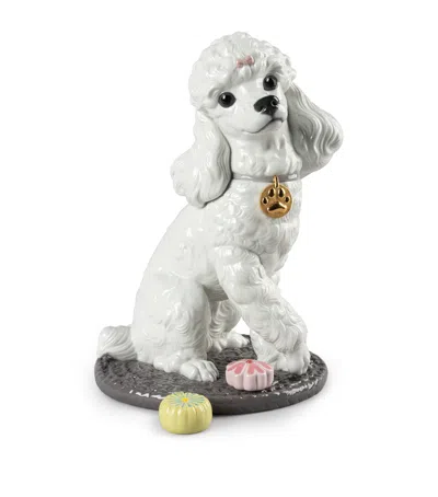 Lladrò Poodle With Mochis Figurine In White