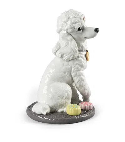 Lladrò Poodle With Mochis Figurine In White