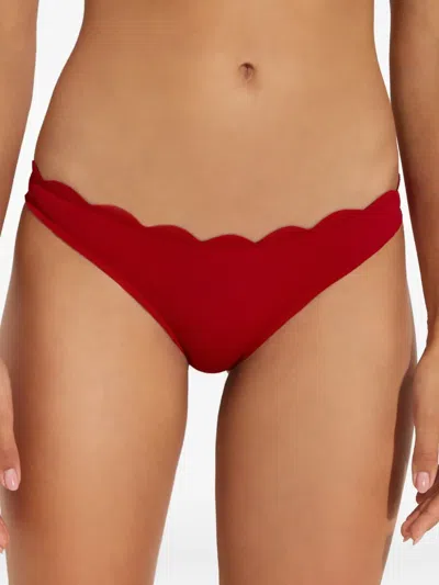 Marysia 물결 텍스처 비키니 브리프 In Red