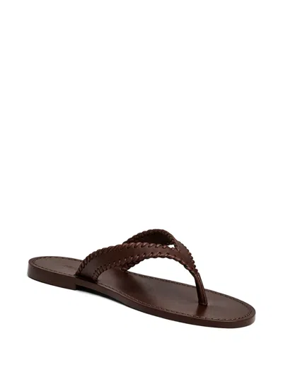 Cinq À Sept 제시카 레더 플랫 샌들 In Brown