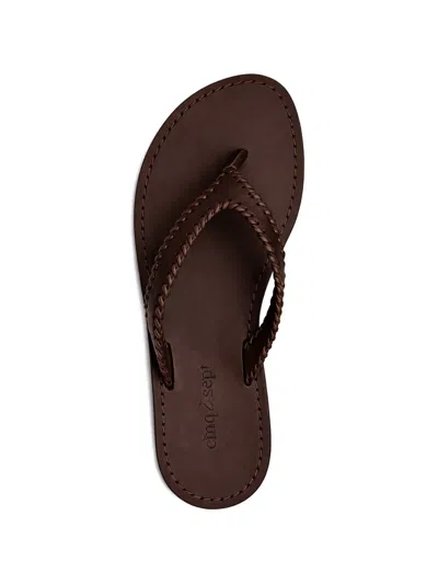 Cinq À Sept 제시카 레더 플랫 샌들 In Brown