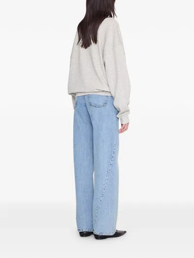 Anine Bing Leopard-pattern Logo Sweatshirt In Gray