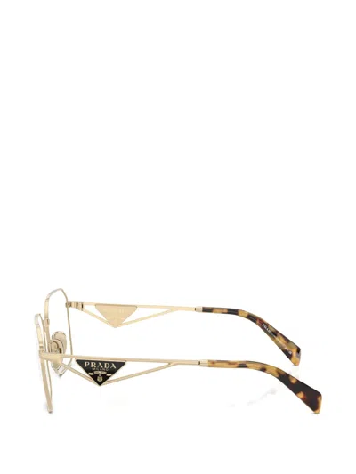Prada Square-frame Glasses In Gold
