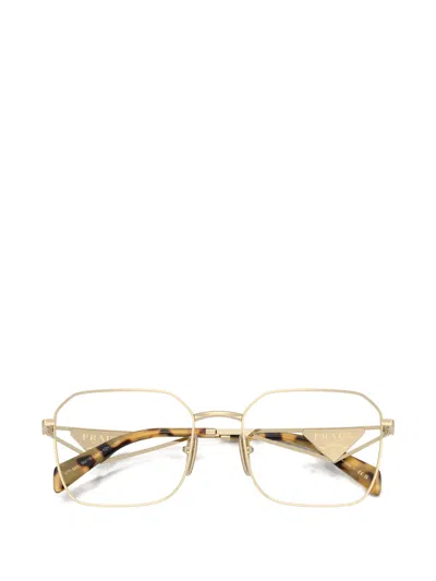 Prada Square-frame Glasses In Gold