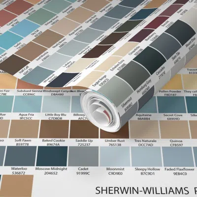 Spoonflower Pre-pasted Wallpaper Part 8 Sherwin Williams Color Map 2' X ...