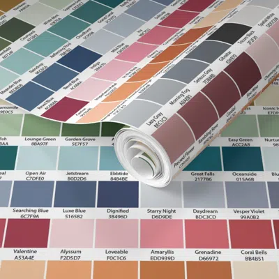 Spoonflower Pre-pasted Wallpaper Part 3 Sherwin Williams Color Map 2' X ...