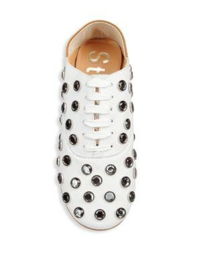 Shop Acne Studios Mika Crystal-studded Leather Babouche Mules In Black