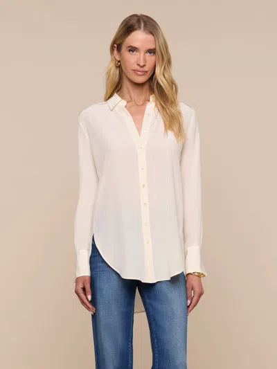 L'agence Babette Silk Blouse In White
