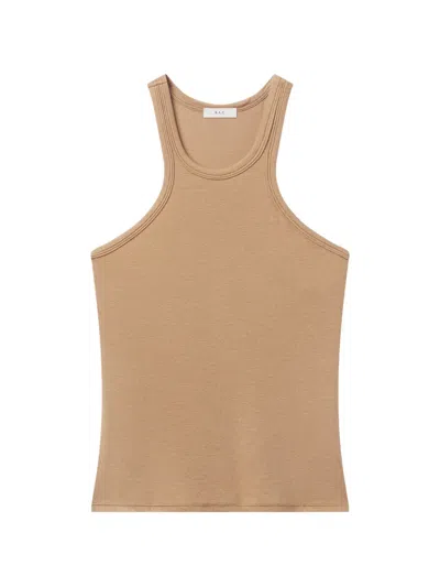 A.l.c Dean Racerback Rib Knit Tank In Brown
